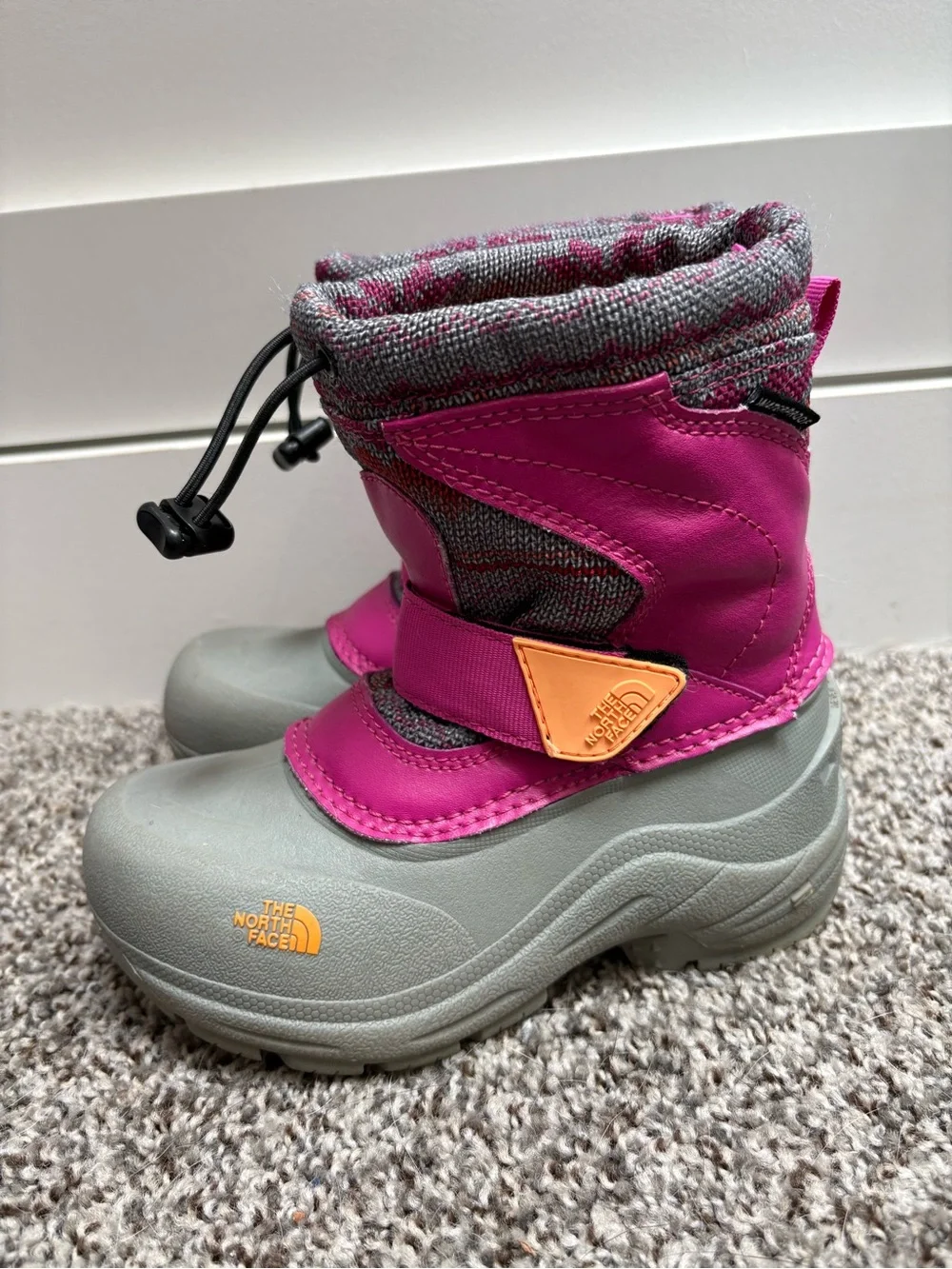 The North Face Kids Pink and Gray Insulated Winter Boots Size 11c